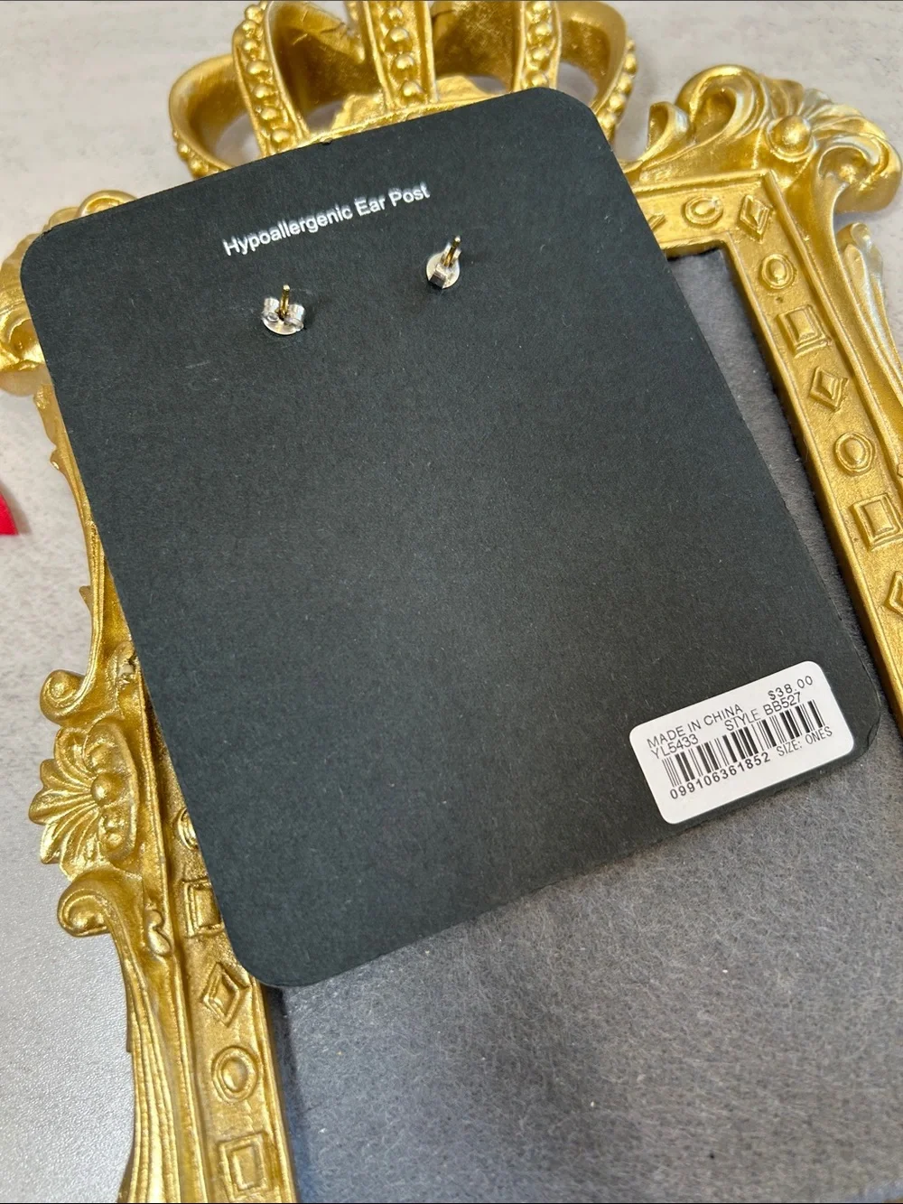 J. Crew Black and Gold Crystal Drop Earrings